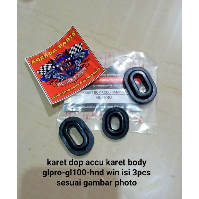 karet dop accu karet body glpro-gl100-honda win 100- isi 3pcs sesuai gambar photo