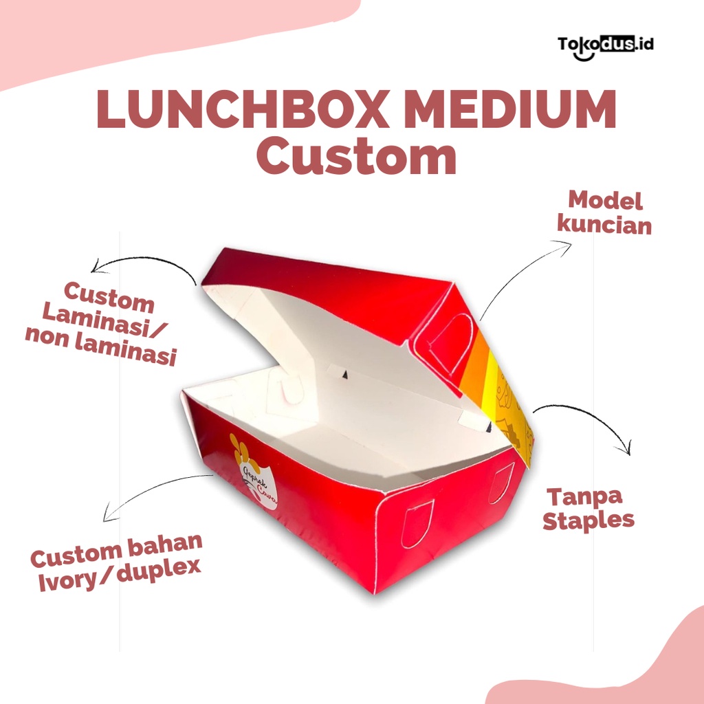 Dus pisang 1000 pcs | Paper lunchbox Custom | Dus Ayam | Box Pisang Custom Desain