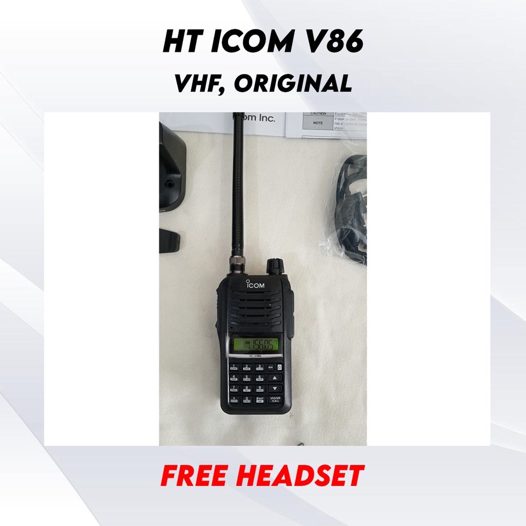 HT Icom V86 V86 Pengganti IC V80 V 80 7 Watt Ori VHF FREE HEADSET Earset Single Band Earset Original