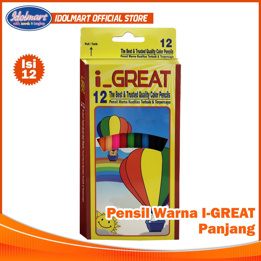 

IDOLMART Pensil Warna I-Great Ukuran Panjang / 12 Warna