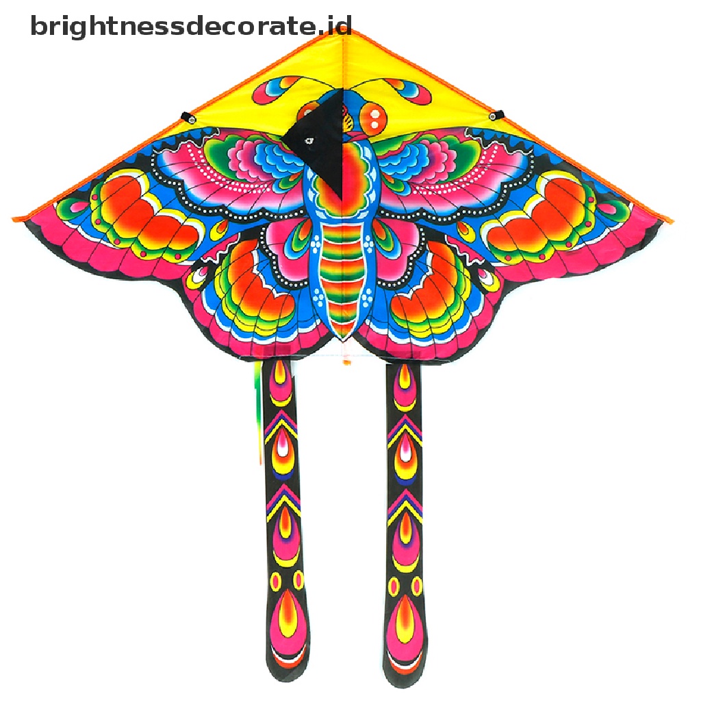 1 Set Mainan Layang-Layang Motif Print Butterfly Ekor Panjang Ukuran 90x50cm Untuk Outdoor