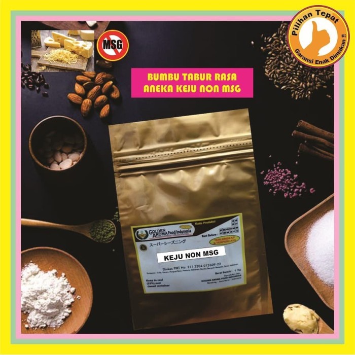 

Marhies- Bumbu Tabur Non Msg Keju1 Kg Enak Murah Bubuk Tabur Cheese No Msg - K.Asin Kuning
