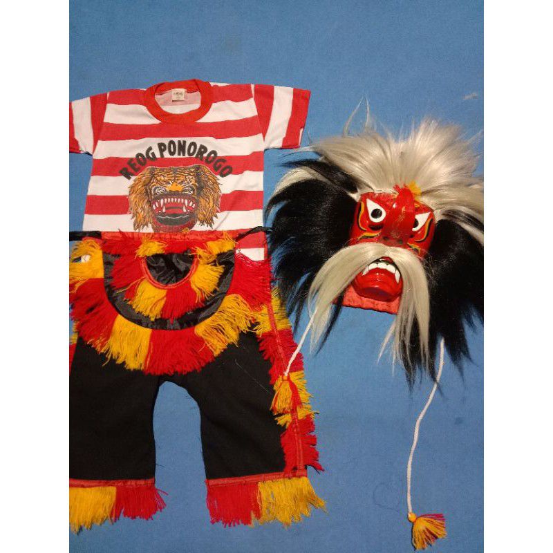 Ganongan set, setelan baju reog plus ganongan, ganongan sintetis murah