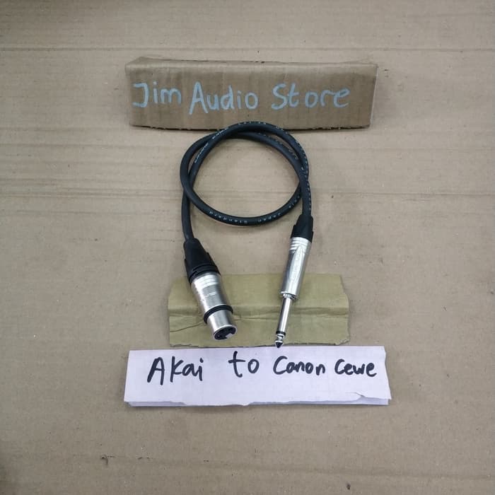 Kabel mic canare 50cm akai 6,5mm to xlr female jek BMA / akai to canon