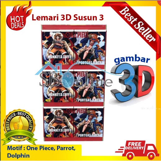 Lemari Plastik 3D Akako Susun 3 Sap Gambar 3 Dimensi Harga Pabrik