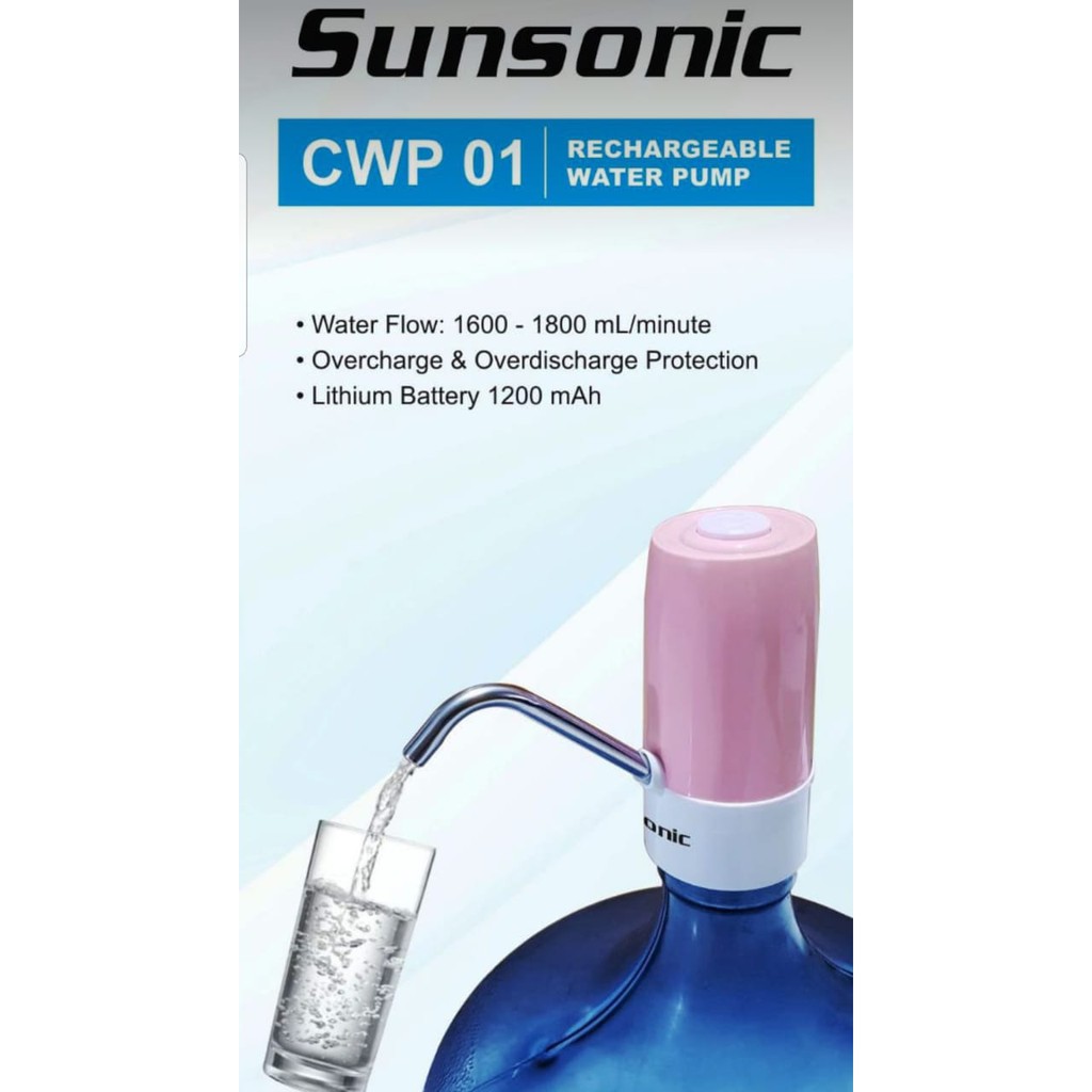 Dispenser Galon Elektrik Pompa Galon ElectriDispenser Galon Elektric Sunsonic CWP01 CWP 01 BIRU PINK