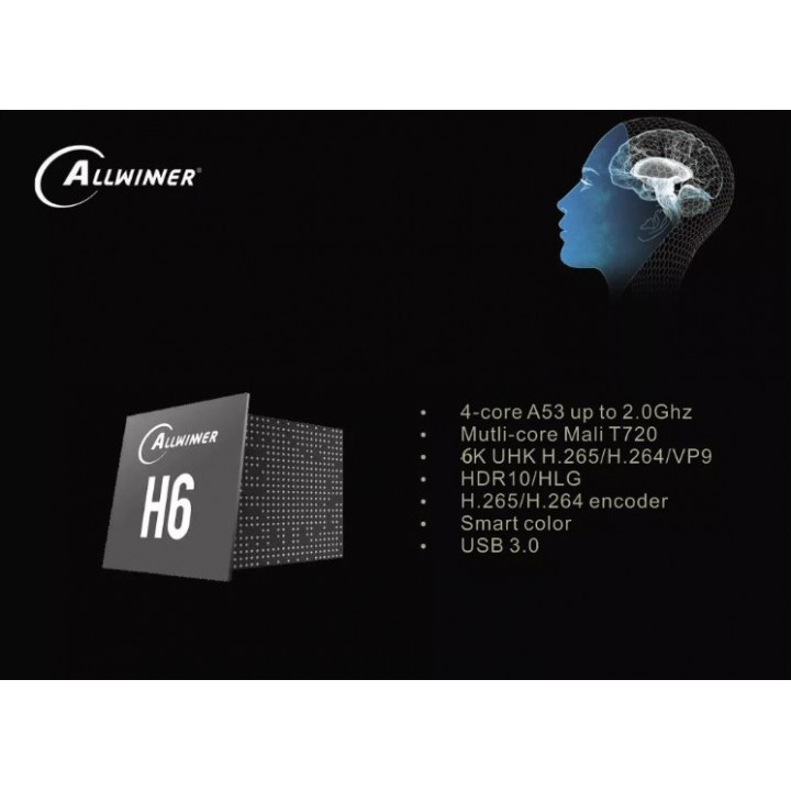 H6 MINI Android 7.0 Smart TV Box 4K Ultra HD - RAM 3GB ROM 32GB