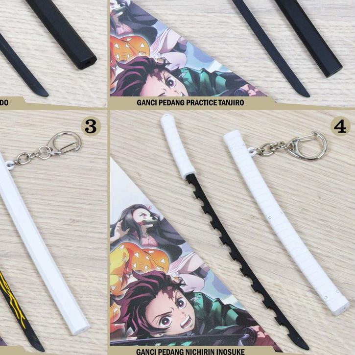 Gantungan Kunci Pedang Nichirin Tanjiro Practice Tanjiro Zenitsu Inosuke Giyu Sanemi Kanroji Tokito