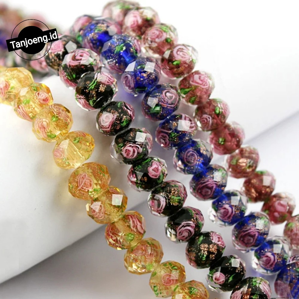 Batu Crystal Ceko Murano-Batu Kristal Ceko Murano-Bahan Craft Manik manik Kerajinan Gelang