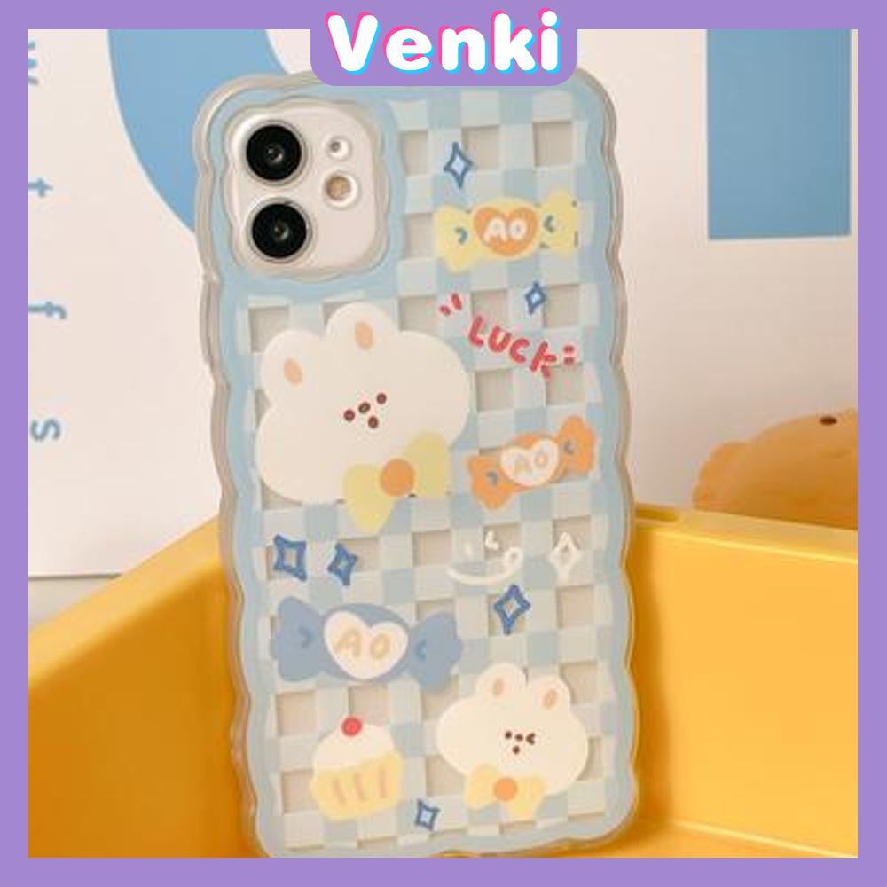 iPhone Case Silicone Soft Case Clear Case Wave Non-Slip Shockproof Camera Full Coverage Protection Bear Cute Blue For iPhone 13 Pro Max iPhone 12 Pro Max iPhone 11 iPhone 7 Plus