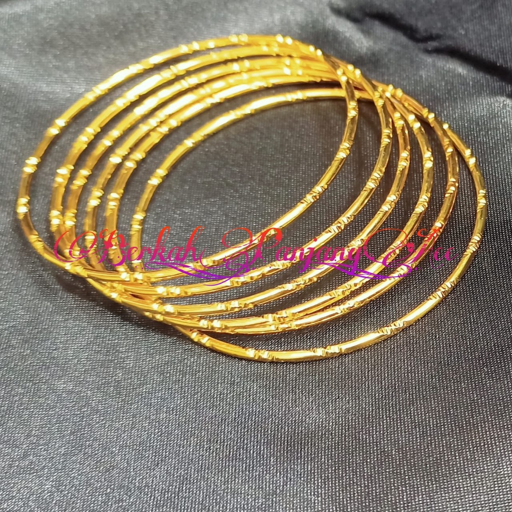 GELANG KRONCONG+CINCIN ZUPER SIMPLE LAPIS EMAS 24K ANTI KARAT