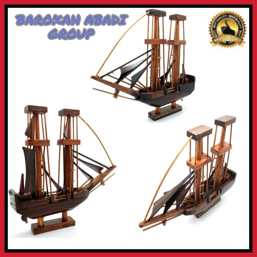 TERMURAH! Miniatur Kapal dari Kayu Dewaruci Pelitur/ Souvenir Unik Jogja/ Pajangan dan Hiasan Rumah