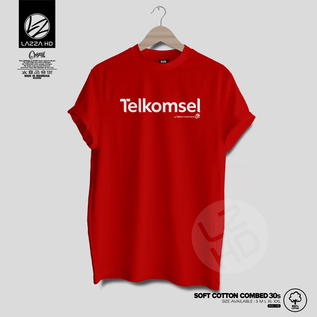 Kaos Baju Distro Telkomsel Logo Terbaru by Telkomsel Indonesia Terlaris Lazza HD