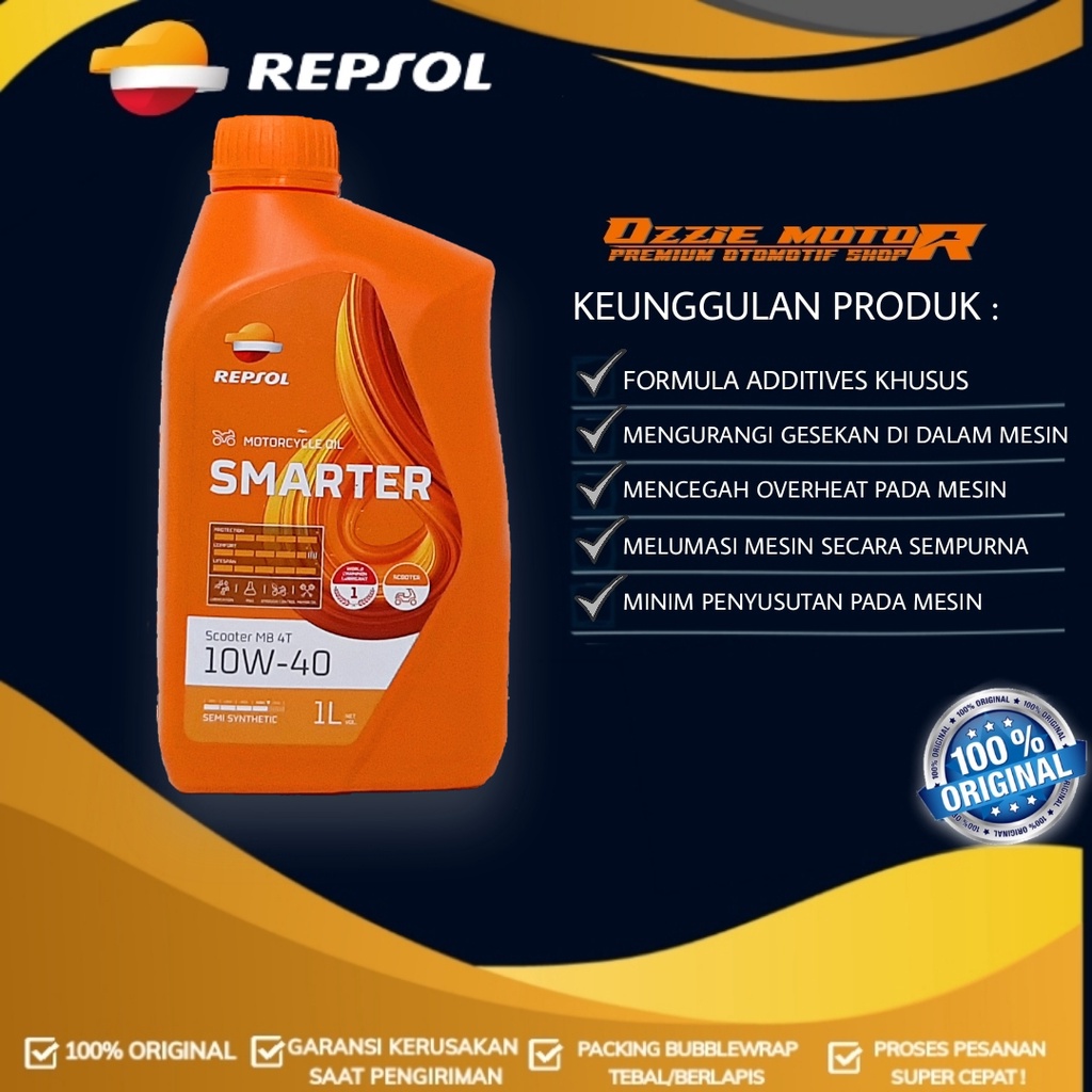 OLI REPSOL SMARTER SCOOTER 10W40 1L MB SEMI SYNTHETIC MOTOR MATIC