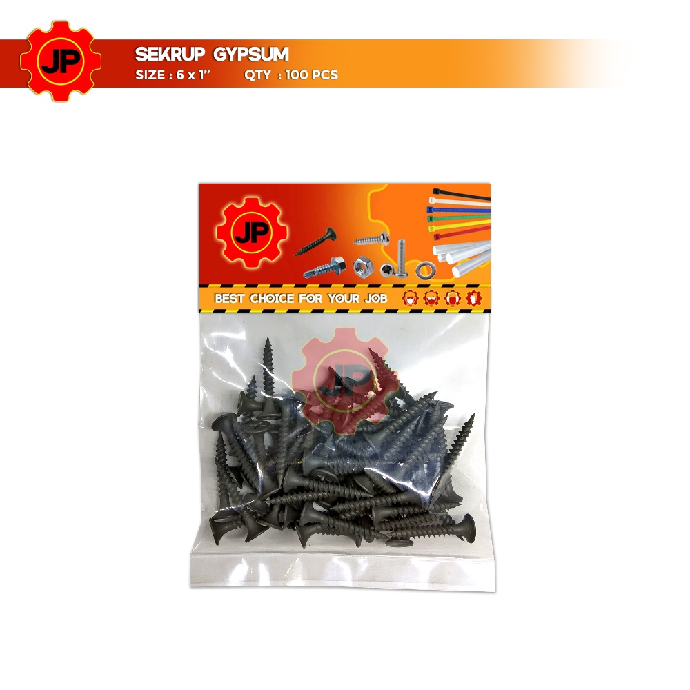 SEKRUP GYPSUM 6 x 1 - SKRUP DRYWALL - BAUT GIPSUM HITAM ISI 100 PCS