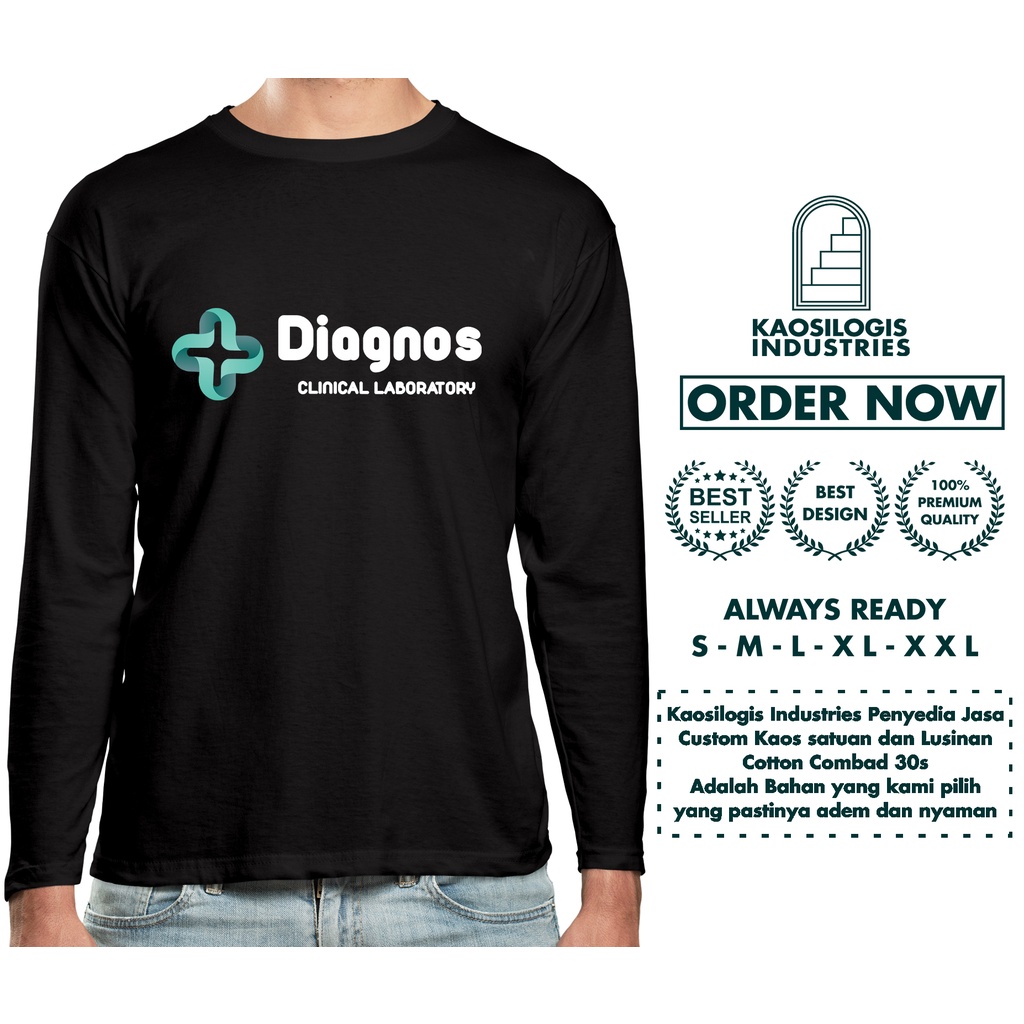 Kaos Baju Diagnos Clinical Laboratory Kesehatan Lengan PanjangKaos Baju Diagnos Clinical Laboratory 