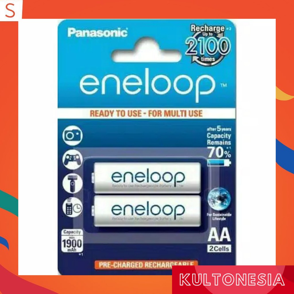 Baterai Isi Ulang Panasonic eneloop AA /A2 1900mAh isi 2Pcs