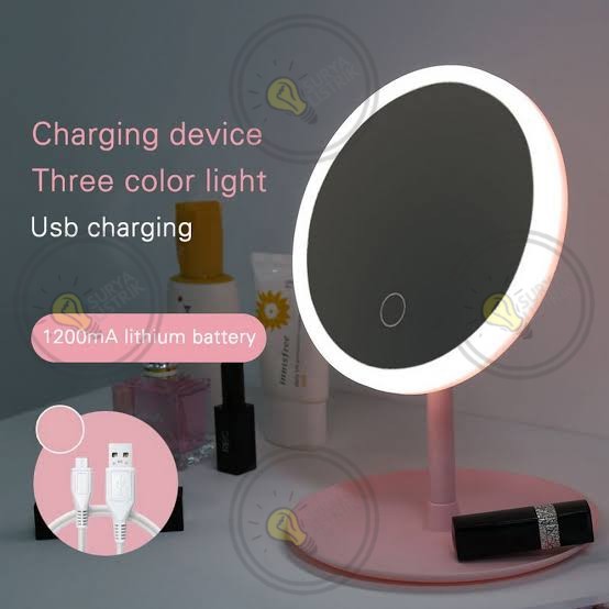 Desktop Led Mirror Makeup Mirror Light Led Cermin Rias Make Up Led Shopee Indonesia