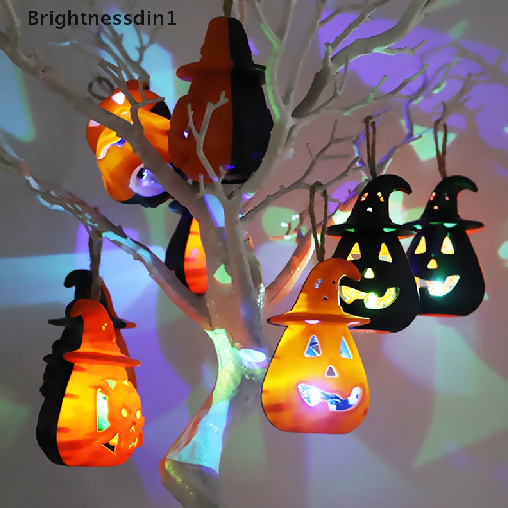 (Brightnessdin1) Lampu Led Bentuk Labu Halloween Untuk Dekorasi Pesta