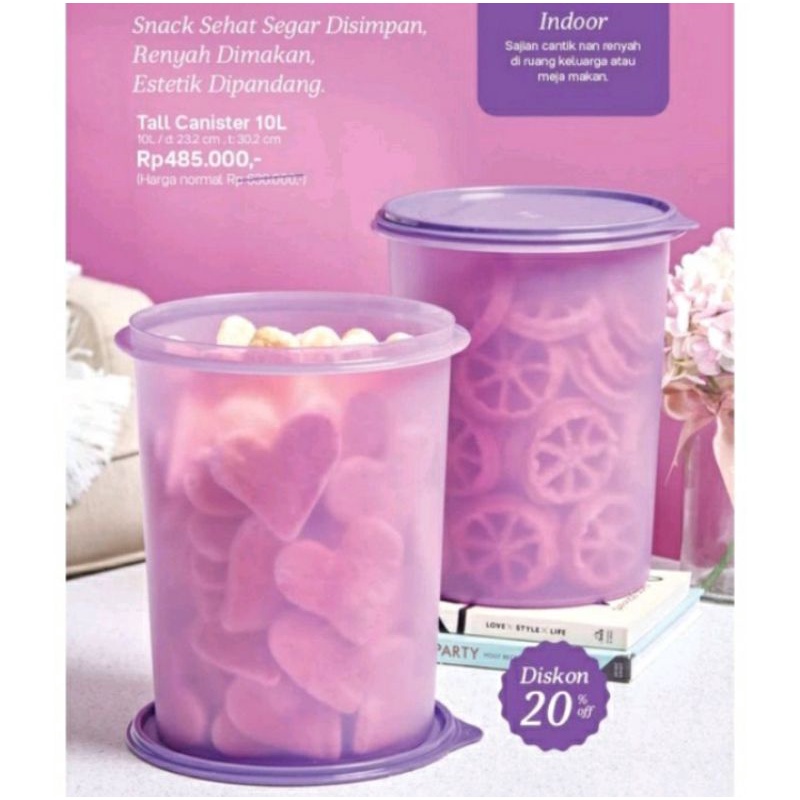 TUPPERWARE !!! Tall Canister 10 L toples besar 10 Liter