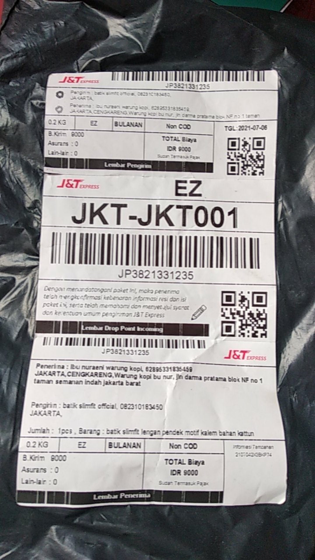 Batik Slimfit Lengan Pendek Motif Kalem Bahan Kattun Premium Asli