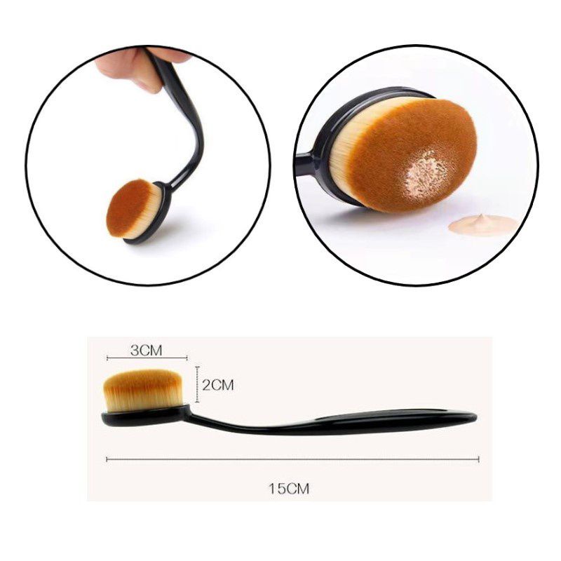 Oval Brush Fondation Kuas Make up Flat Blanding Beauty Brush Fondation BB Cream Kecantikan Wanita Murah