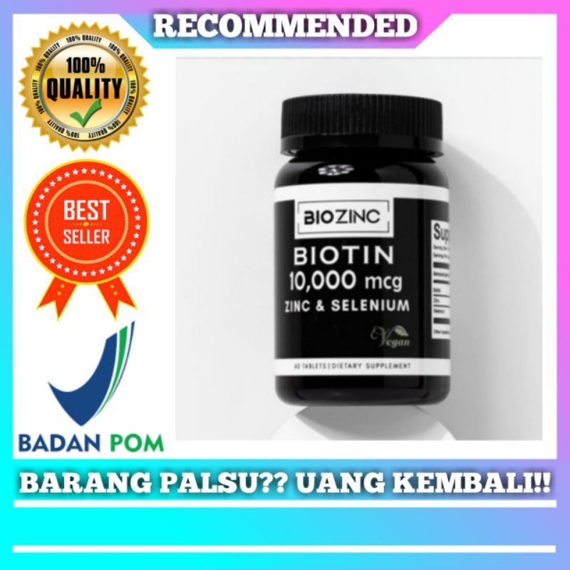 Biozinc Biotin 10000 mcg zinc 60tablet zinc dan selenium