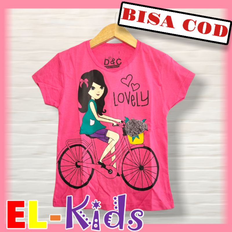 Baju Anak Perempuan / Kaos Anak Perempuan / Setelan Anak Perempuan 1-10 Tahun Sepeda Lovely
