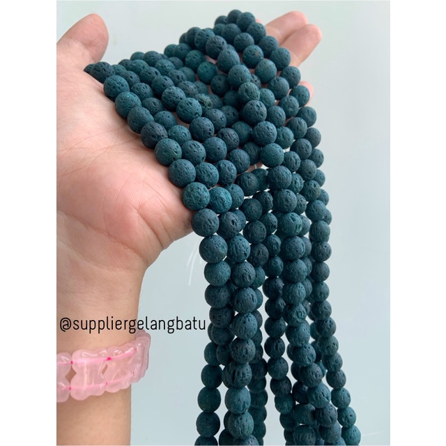 renceng BLUE NAVY lava stone BIRU 10mm batu akik merapi larva DIFFUSER