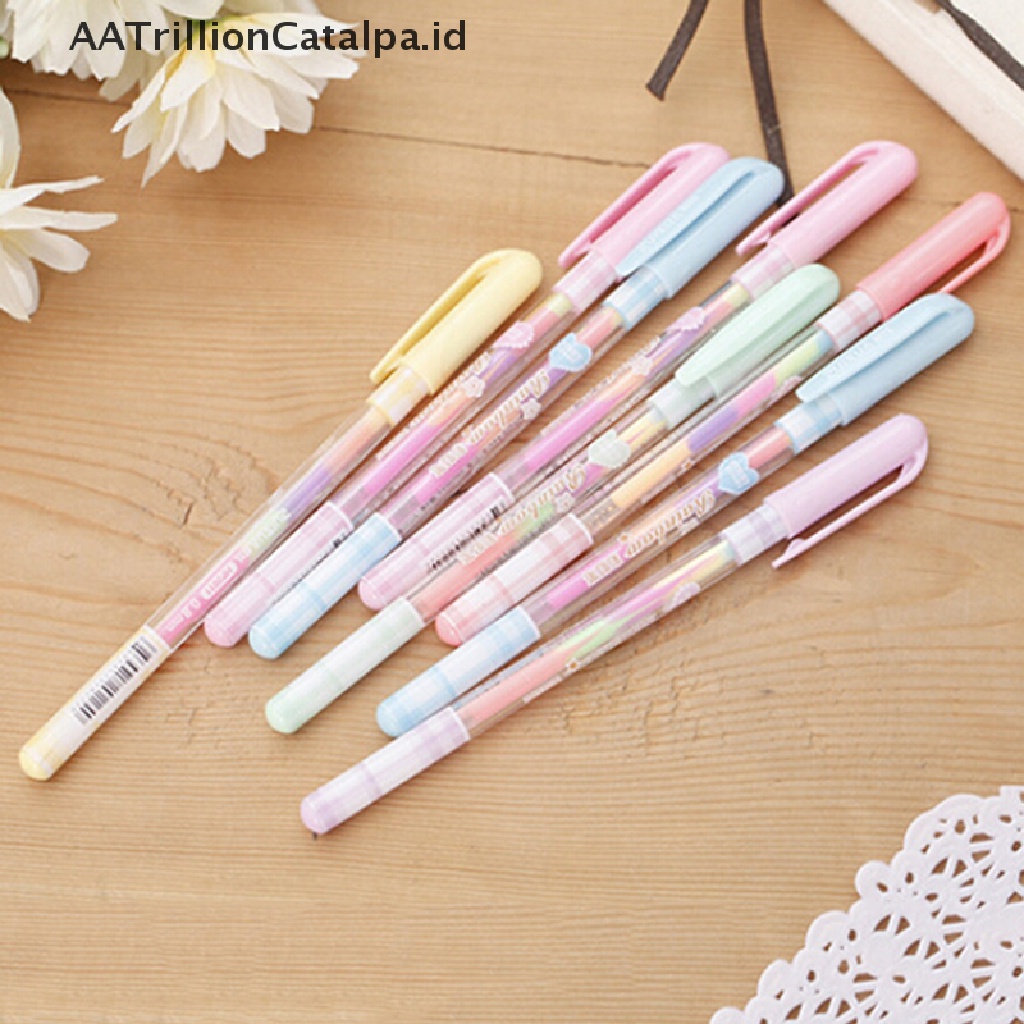 Aatrillioncatalpa 2pcs Spidol Highlighter 6 Warna Untuk Stationery