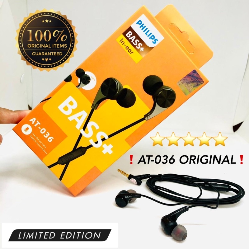 PROMO HANDSFREE AT036 ORIGINAL BASS+ IN EAR EARPHONE