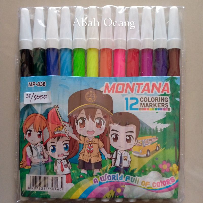 

SPIDOL 12 WARNA MONTANA (MP-838) COLOR MARKER