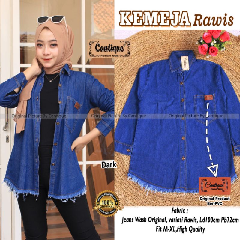 kemeja rawis wanita bahan jeans by cantique