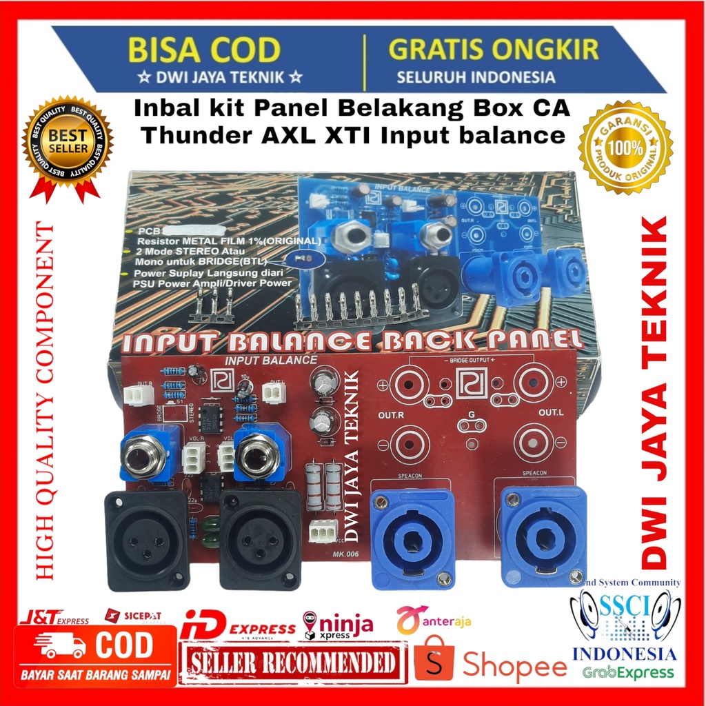 KIT Input Balance Back Panel Panel Belakang Box CA GAS Thunder Axtrone XTI CA SERIES CA10,20,30 KOMP
