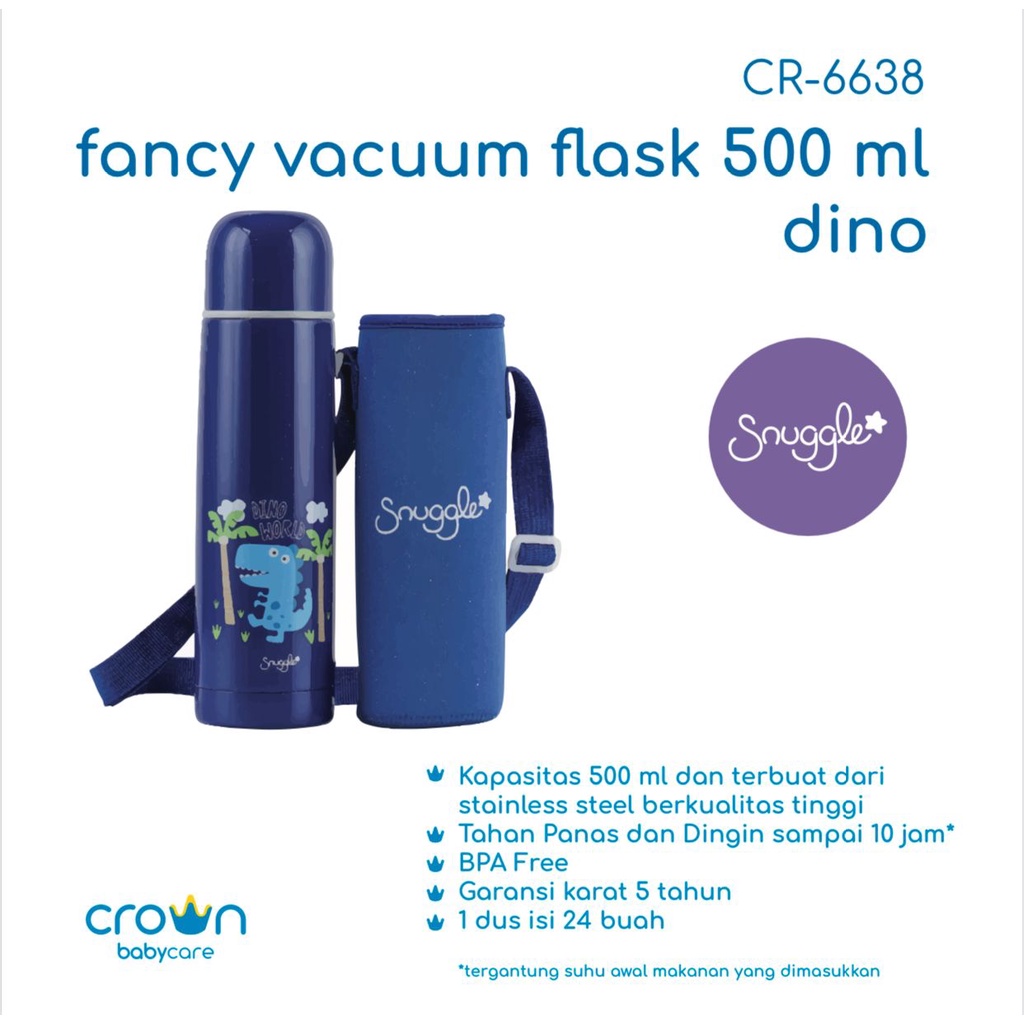 Crown Snuggle Fancy Vacuum Flask 500ml CR-6638 CR-7238 CR-7338 Termos Air