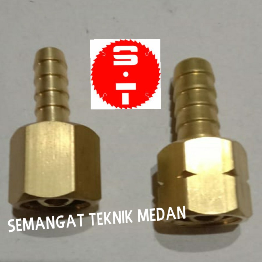 NEPEL CONNECTOR HOSE BLANDER LPG OXYGEN OKSIGEN KUNINGAN SET VICTOR