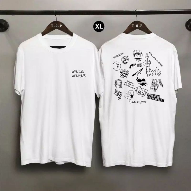 Kaos Distro Love Suck XL ATASAN PRIA / ATASAN WANITA / TSHIRT PRIA / KAOS PRIA  KYS OUTFIT
