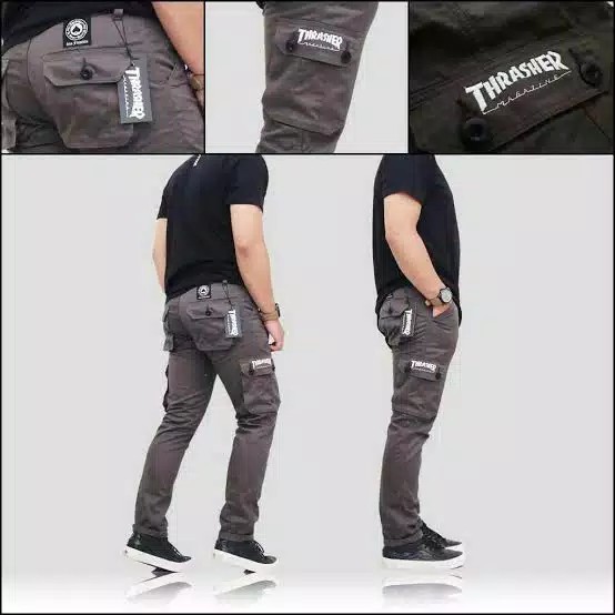 Celana Cargo Panjang Distro "THRASHER" Original