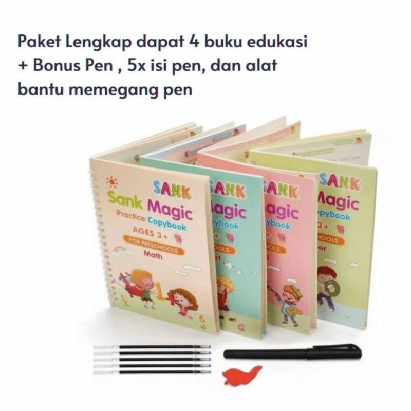 

(Ready Stock) Sank Magic Book set 1 paket isi 4 buku Buku belajar Paud