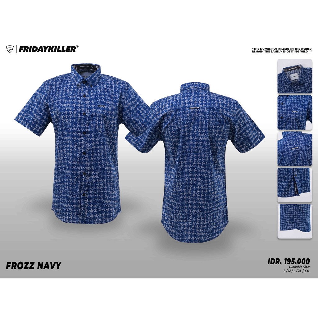 KEMEJA PRIA FRIDAY KILLER | FROZZ NAVY