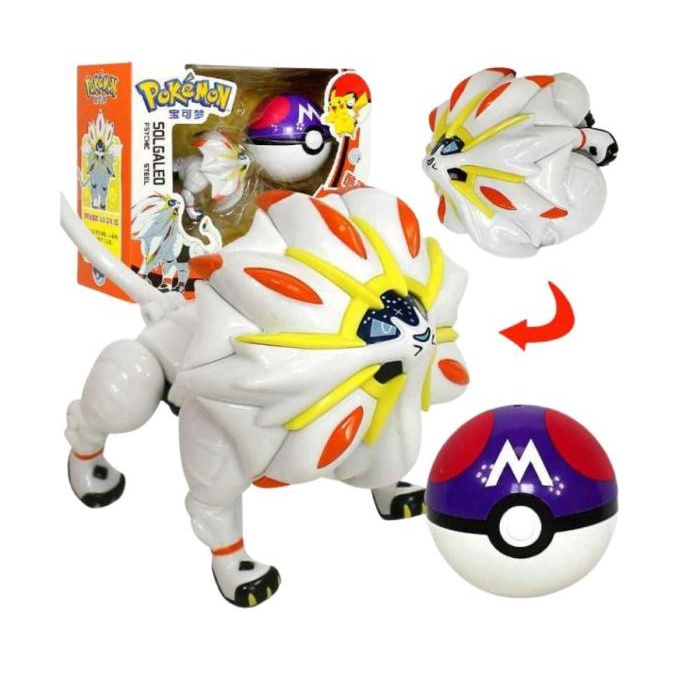 Promo Mainan Figure Pokemon Pokeball Deformation Solgaleo Toy Original New