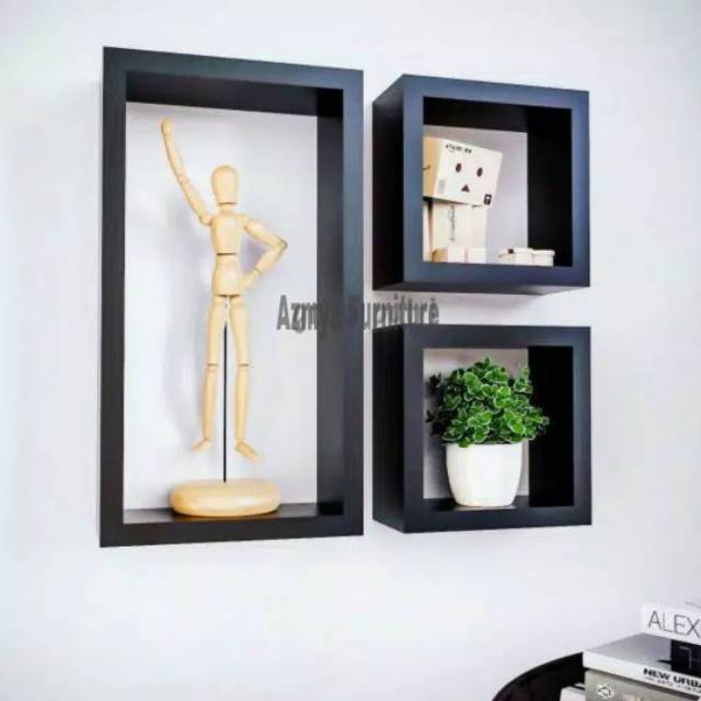 [COD] RAK DINDING MINIMALIS RAK KOTAK RAK MINIMALIS 3 PCS