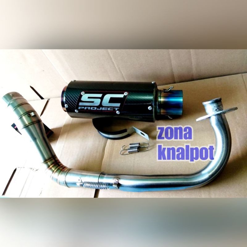 Knalpot sc project carbon mio-xride-fino knalpot racing sc project knalpot motor racing matic