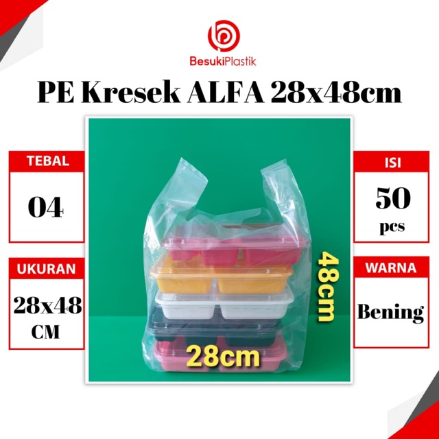 PE Kresek Bening 28x48 / PE Kresek Bento / PE Kresek Bening 28x48cm / Kantong Plastik PE Dus