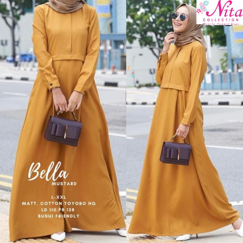 gamis polos bella/bella gamis