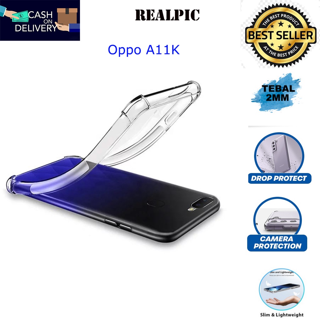 Case OPPO A11K Casing Clear HD KETEBALAN 2MM BENING TRANSPARAN TPU Premium Softcase