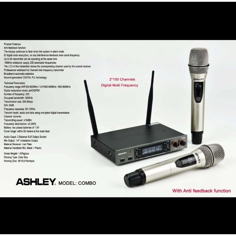 MIC WIRELESS ASHLEY COMBO MICROPHONE ORIGINAL