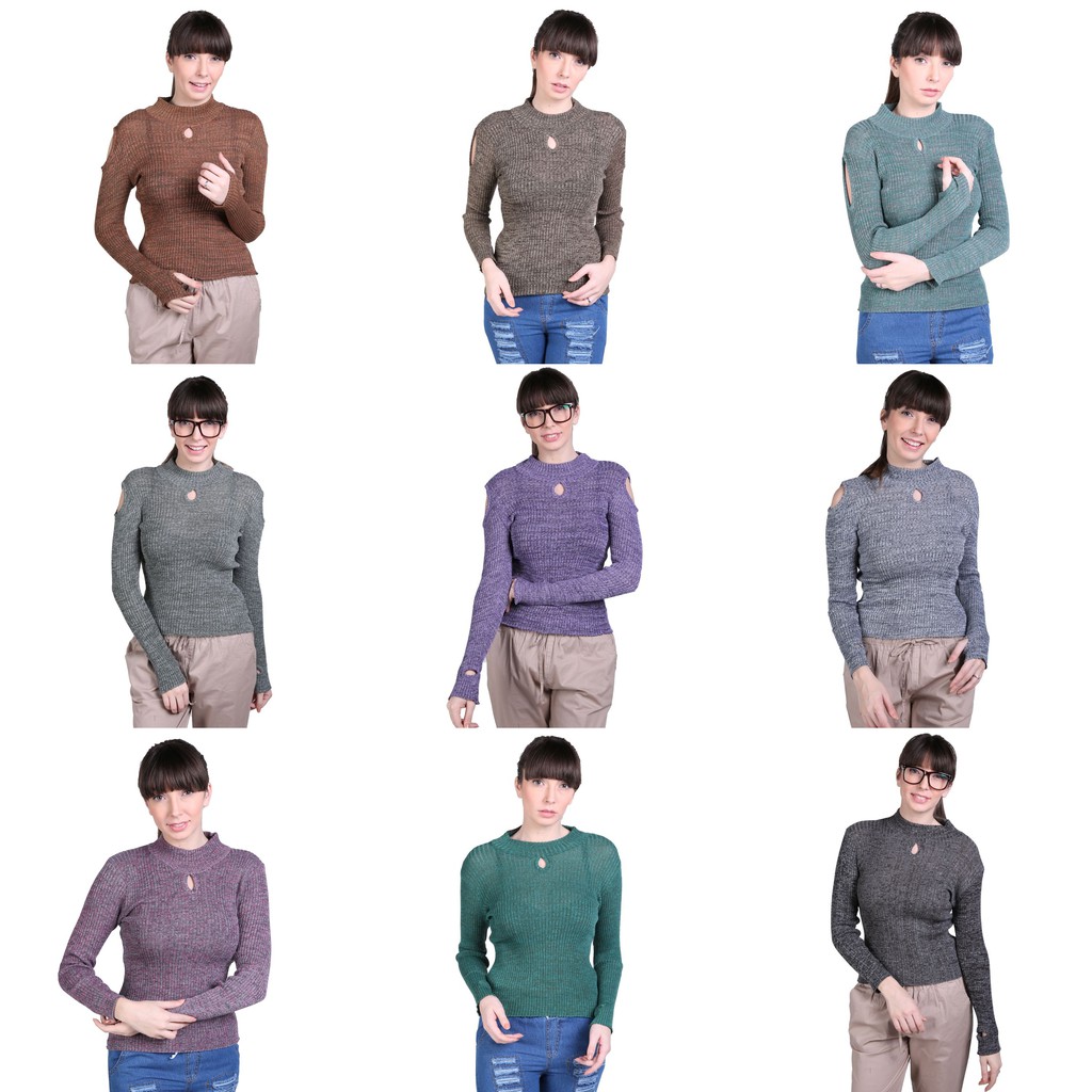 Sweater Wanita - Atasan Bahan Rajut Byk Warna - RJT (COMB)