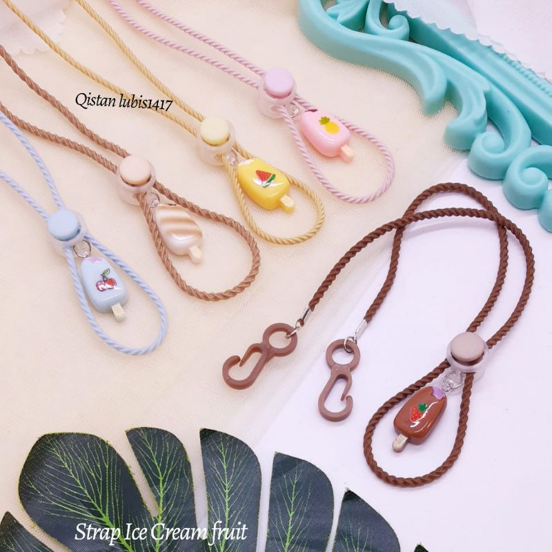 Strap Masker Rose Embos|Bandul Rose|Bandul Melody|Ice Cream Fruit|Strap Masker Clay Angel