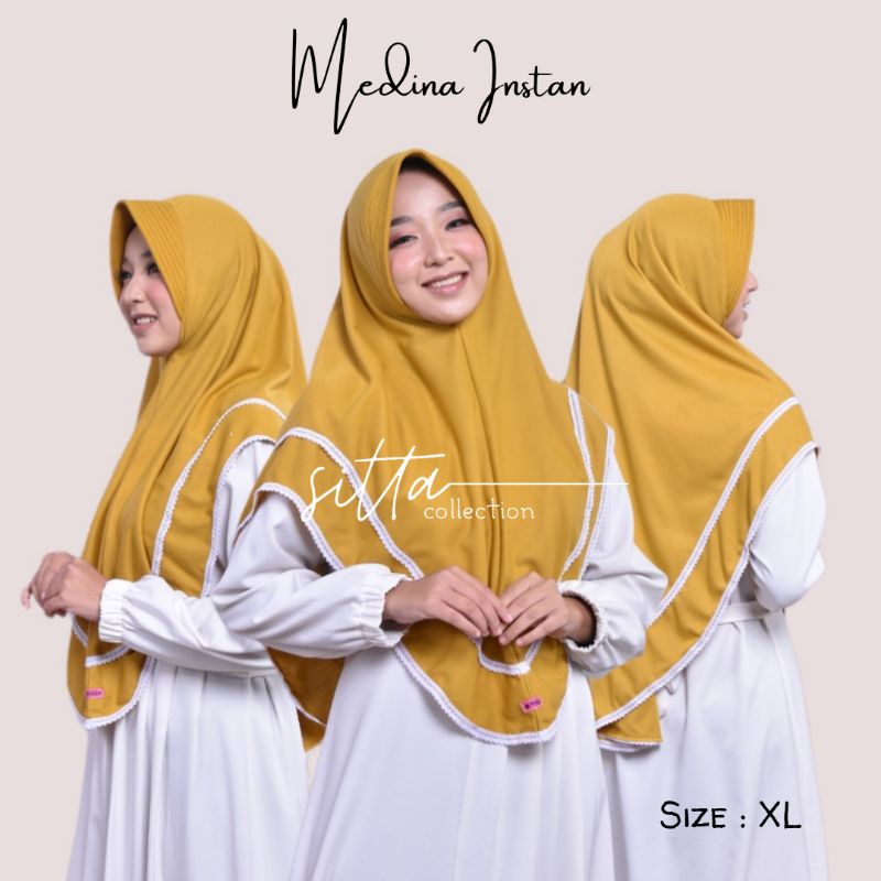 Hijab Jilbab Medina Pinguin Renda Size XL Ori By Sitta Hijab